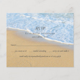 Tropical Beach Initials Sand Wedding RSVP