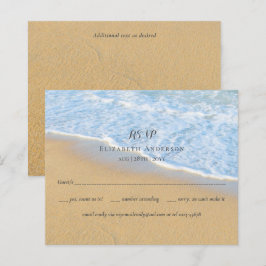 Tropical Beach Initials Sand Wedding RSVP