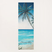 Tropical Beach Island Ocean Landscape Name Yogamatte (Rückseite)