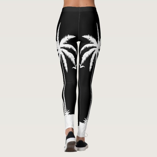 Tropical Beach Island Palm Tree Leggings (Rückseite)