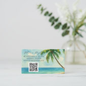 Tropical Beach Island Palm Trees Wedding Begleitkarte (Stehend Vorderseite)