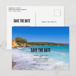 Tropical Beach Island Paradise Save the Date Einladungspostkarte