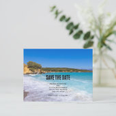 Tropical Beach Island Paradise Save the Date Einladungspostkarte (Stehend Vorderseite)