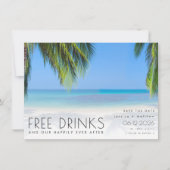 Tropical Beach Jungfrau Islands Foto Wedding Save The Date (Vorderseite)