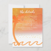 Tropical Beach Junggeselinnen-Abschied Einladung (Rückseite)