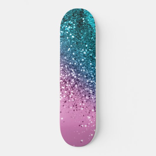 Tropical Beach Lady Glitzer #8 Skateboard (Vorderseite)