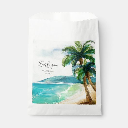 Tropical Beach Lagoon | Palm Paradise Wedding Geschenktütchen (Vorderseite)