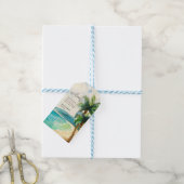 Tropical Beach Lagoon | Palm Tree Wedding Welcome Geschenkanhänger (Mit Garn)