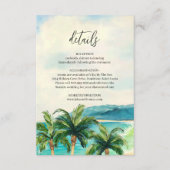 Tropical Beach Lagoon | Palmen Hochzeitsdetails Begleitkarte (Vorderseite)