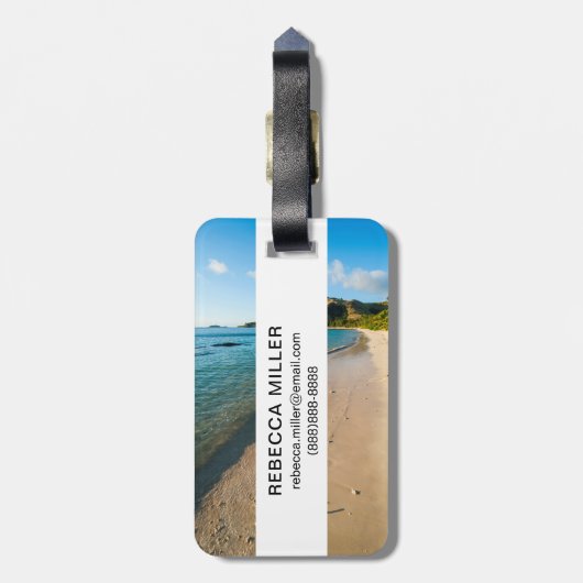 Tropical Beach Landschaft, Fidschi Gepäckanhänger (Rückseite vertikal)