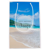 Tropical Beach Landschaftlich Foto Geburtstag Mittlere Geschenktüte (Vorderseite)