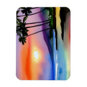 Tropical Beach Landschaftlich Watercolor Magnet (Vertikal)