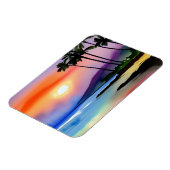 Tropical Beach Landschaftlich Watercolor Magnet (Linke Seite)