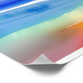 Tropical Beach Landschaftlich Watercolor Poster (Ecke)