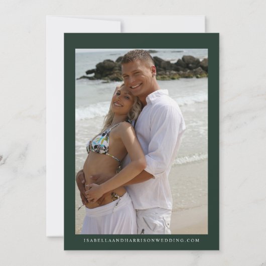 TROPICAL Beach leaf Save the Date Einladung (Rückseite)