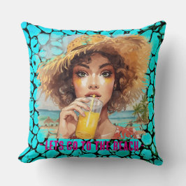 Tropical Beach,Lets Go to The Beach,Black Turquois Kissen
