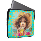 Tropical Beach, Lets Go to The Beach, Orange Turqu Laptopschutzhülle (Vorne Rechts)