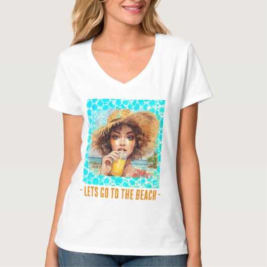 Tropical Beach, Lets Go to The Beach T-Shirt (Vorderseite)