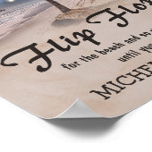 Tropical Beach Lights Flip Flops Hochzeit Poster (Ecke)