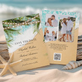 Tropical Beach Lights Foto QR Code Hochzeit Save The Date