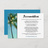 Tropical Beach Lights Ombre Hochzeitsunterkünfte Begleitkarte (Vorne/Hinten)