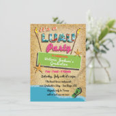 Tropical Beach Luau Party Einladungen (Stehend Vorderseite)