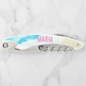 Tropical Beach Malerei Blue Water Sommer Kellnermesser (Vorderseite)