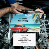 Tropical Beach Mechanical Car Business Card Visitenkarte
