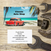 Tropical Beach Mechanical Car Business Card Visitenkarte