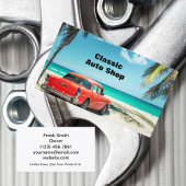 Tropical Beach Mechanical Car Business Card Visitenkarte