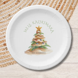 Tropical Beach Mele Kalikimaka Christmas Tree  Pappteller