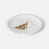 Tropical Beach Mele Kalikimaka Christmas Tree  Pappteller (Schrägansicht)