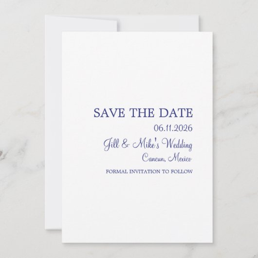 Tropical Beach Mexico Wedding rettet das Datum Save The Date (Rückseite)