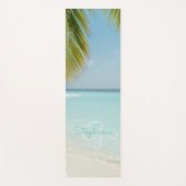 Tropical Beach Monogramed Elegant Palm Tree Yogamatte (Vorderseite)