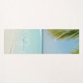 Tropical Beach Monogramed Elegant Palm Tree Yogamatte (Vorderseite (Horizontal))