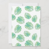 Tropical Beach Monstera Green Black Wedding Invita Einladung (Rückseite)