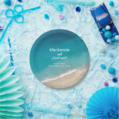Tropical Beach Moody Türkise Custom Wedding Pappteller (Party)