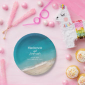 Tropical Beach Moody Türkise Custom Wedding Pappteller (Party)