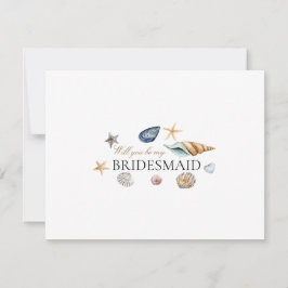 Tropical Beach Muschel Bridesmaid Vorschlag Card Save The Date