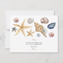 Tropical Beach Muschel Bridesmaid Vorschlag Card Save The Date