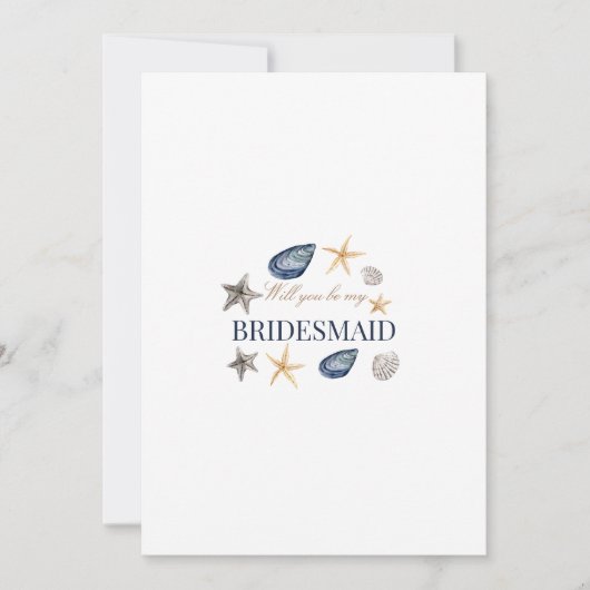 Tropical Beach Muschel Bridesmaid Vorschlag Card Save The Date (Vorderseite)