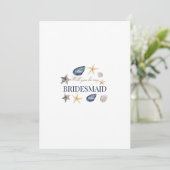 Tropical Beach Muschel Bridesmaid Vorschlag Card Save The Date (Stehend Vorderseite)