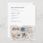 Tropical Beach Muschel Empfang Einladungskarte Einladung (Vorne/Hinten)
