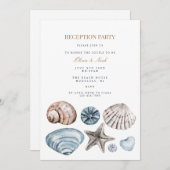 Tropical Beach Muschel Empfang Einladungskarte Einladung (Vorne/Hinten)
