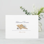 Tropical Beach Muschel Probe Dinner Card Dankeskarte (Stehend Vorderseite)