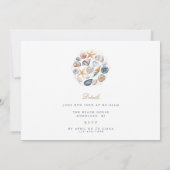 Tropical Beach Muschel Probe Dinner Card Dankeskarte (Rückseite)