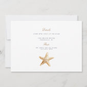 Tropical Beach Muschel Probe Dinner Card Dankeskarte (Rückseite)