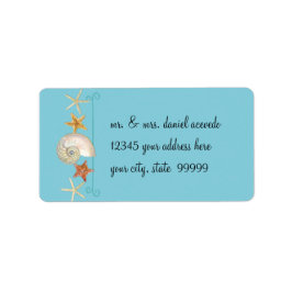 Tropical Beach Muscheln Starfish Nautilus Summer Adressaufkleber