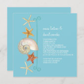 Tropical Beach Muscheln Starfish Nautilus Summer Einladung (Vorne/Hinten)