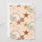 Tropical Beach Muscheln Starfish Nautilus Summer Einladung (Rückseite)